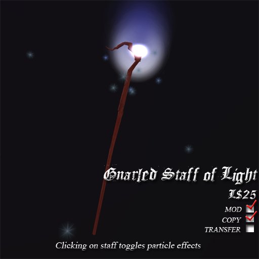 Second Life Marketplace Gnarled Staff of Light